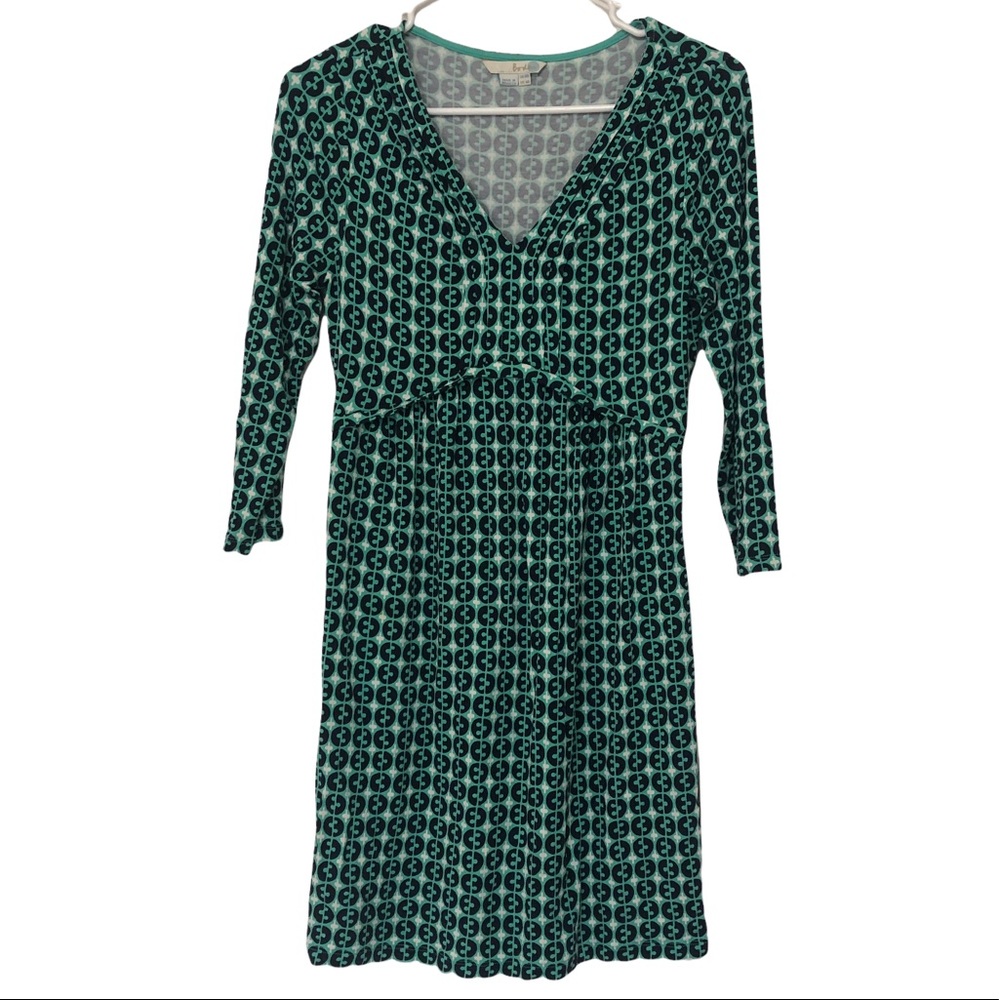 Boden turquoise green long sleeve dress
